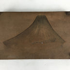 Japanese Wooden Cake Mold Kashigata Sweets Vtg Carving Brown Mt.Fuji Kg343