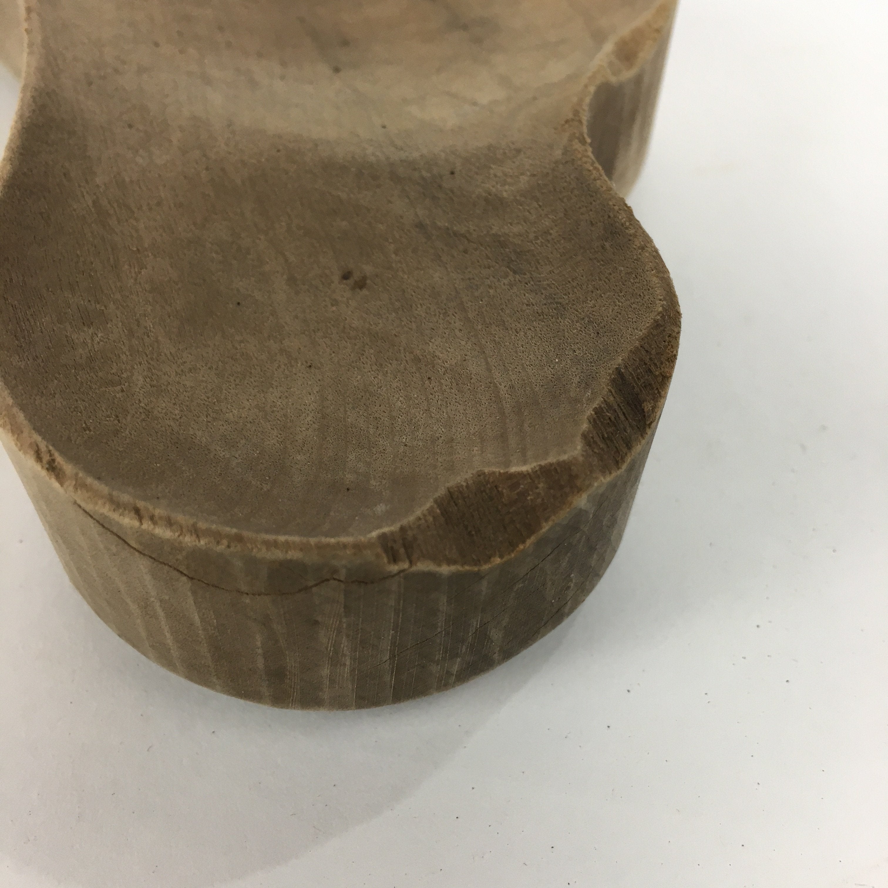Japanese Wooden Cake Mold Kashigata Sweets Vtg Carving Brown Pine Kg374