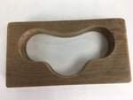 Japanese Wooden Cake Mold Kashigata Sweets Vtg Carving Brown Pine Kg374