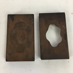 Japanese Wooden Cake Mold Kashigata Sweets Vtg Carving Brown Plum Blossom Kg307