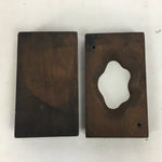 Japanese Wooden Cake Mold Kashigata Sweets Vtg Carving Brown Plum Blossom Kg307