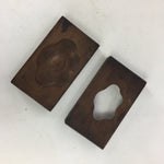 Japanese Wooden Cake Mold Kashigata Sweets Vtg Carving Brown Plum Blossom Kg307
