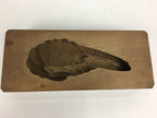Japanese Wooden Cake Mold Kashigata Sweets Vtg Carving Brown Shrimp Kg356