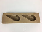 Japanese Wooden Cake Mold Kashigata Sweets Vtg Carving Brown Shrimps Kg357