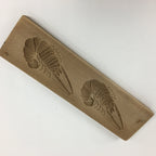 Japanese Wooden Cake Mold Kashigata Sweets Vtg Carving Brown Shrimps Kg357