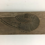 Japanese Wooden Cake Mold Kashigata Sweets Vtg Carving Brown Shrimps Kg358