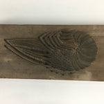 Japanese Wooden Cake Mold Kashigata Sweets Vtg Carving Brown Shrimps Kg358