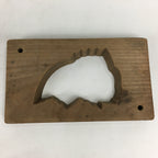 Japanese Wooden Cake Mold Kashigata Sweets Vtg Carving Brown Snapper Kg341