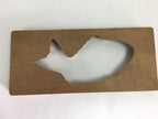 Japanese Wooden Cake Mold Kashigata Sweets Vtg Carving Brown Snapper Kg364