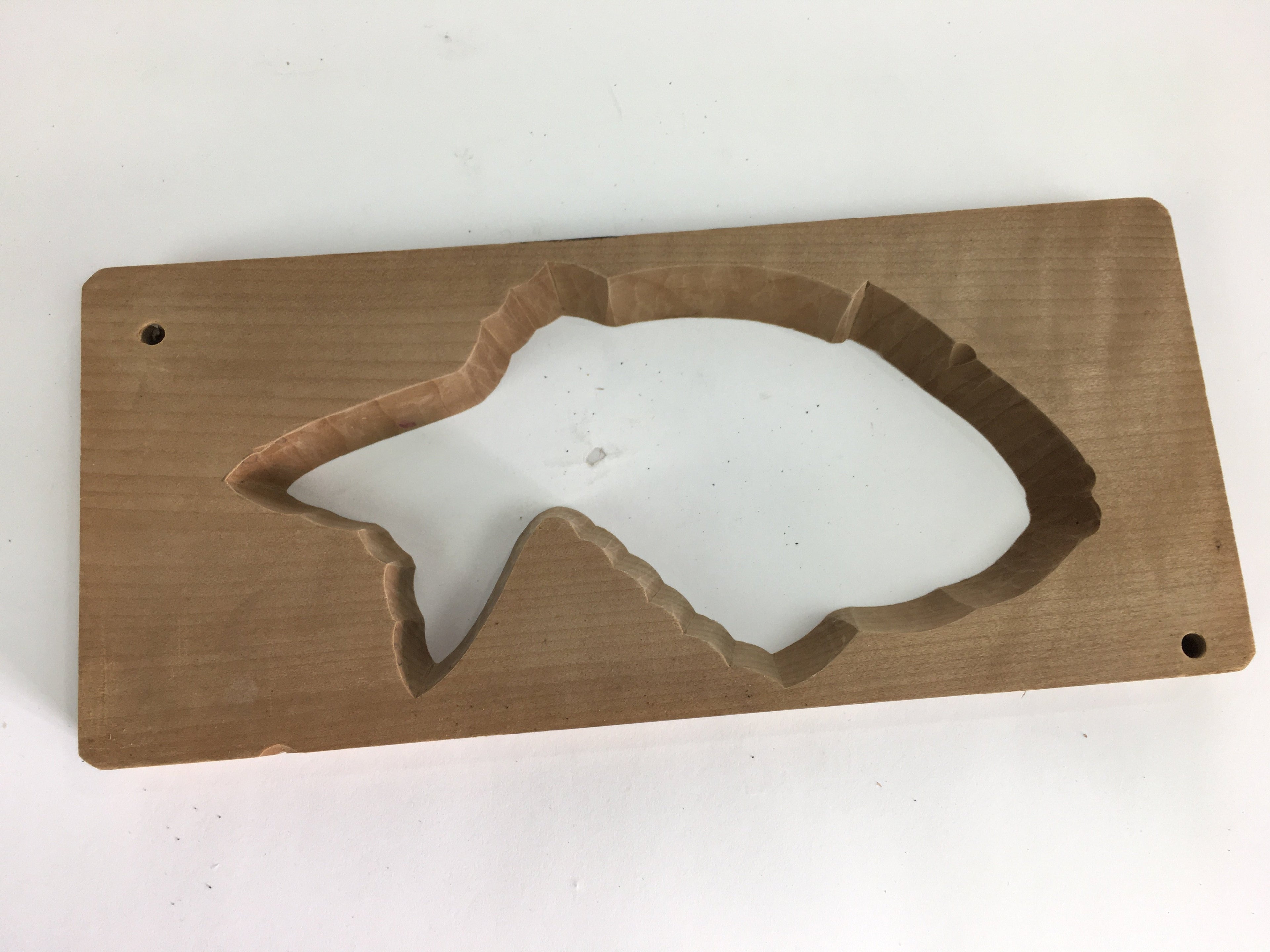 Japanese Wooden Cake Mold Kashigata Sweets Vtg Carving Brown Snapper Kg364