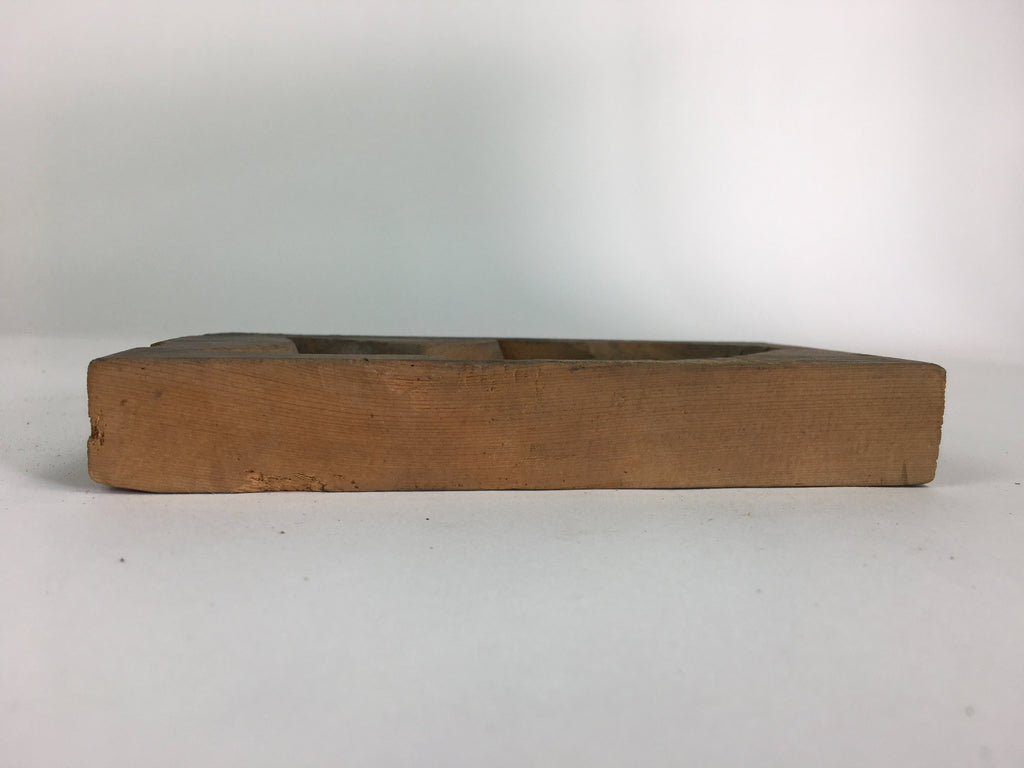 Japanese Wooden Cake Mold Kashigata Sweets Vtg Carving Brown Snapper Kg370