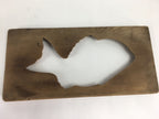 Japanese Wooden Cake Mold Kashigata Sweets Vtg Carving Brown Snapper Kg372