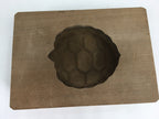 Japanese Wooden Cake Mold Kashigata Sweets Vtg Carving Brown Turtle Kg360
