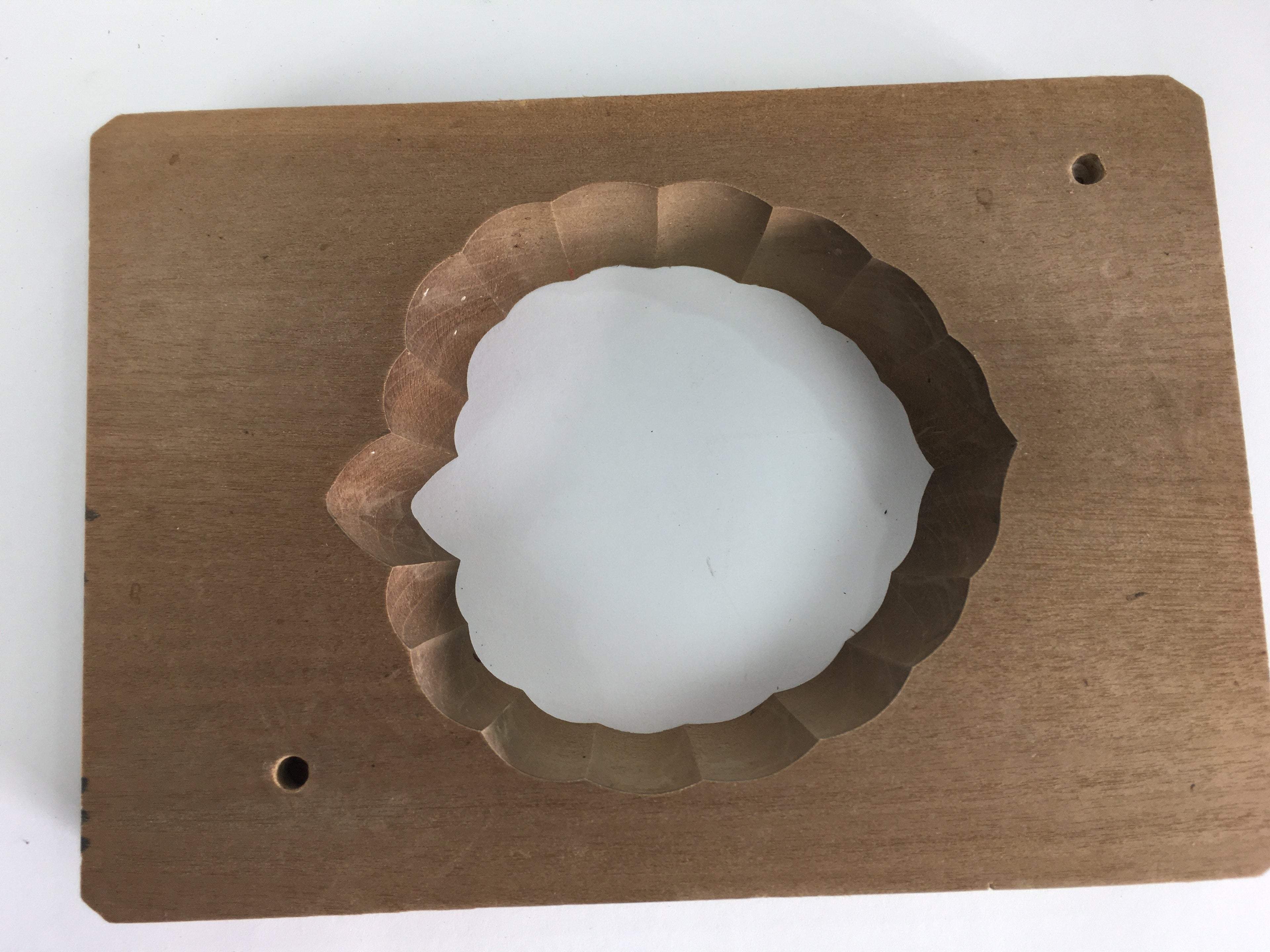 Japanese Wooden Cake Mold Kashigata Sweets Vtg Carving Brown Turtle Kg360