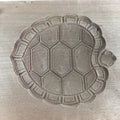 Japanese Wooden Cake Mold Kashigata Sweets Vtg Carving Brown Turtle Kg360
