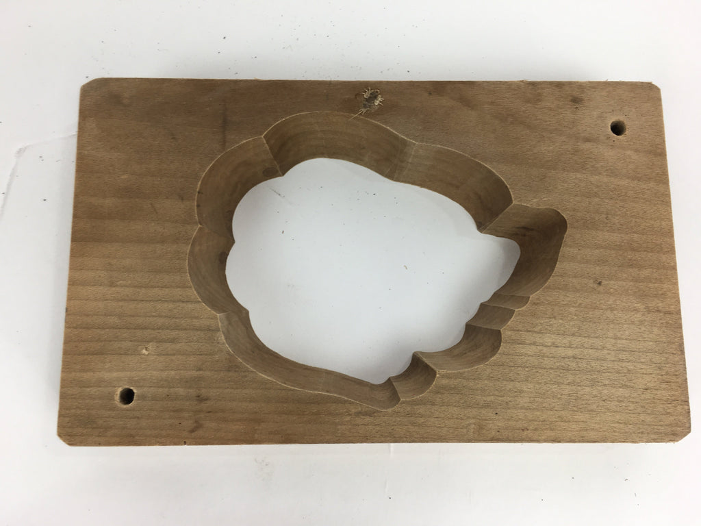 Japanese Wooden Cake Mold Kashigata Sweets Vtg Carving Brown Turtle Kg361