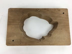 Japanese Wooden Cake Mold Kashigata Sweets Vtg Carving Brown Turtle Kg361