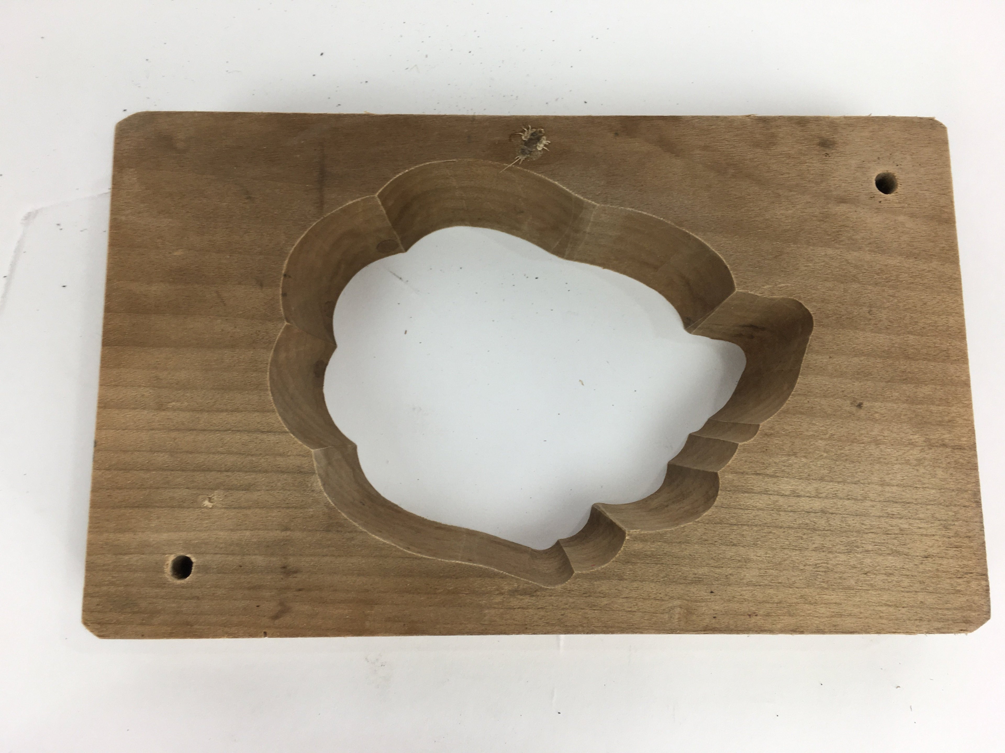 Japanese Wooden Cake Mold Kashigata Sweets Vtg Carving Brown Turtle Kg361