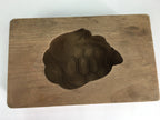 Japanese Wooden Cake Mold Kashigata Sweets Vtg Carving Brown Turtle Kg361