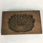 Japanese Wooden Cake Mold Kashigata Sweets Vtg Carving Chrysanthemum Kg342