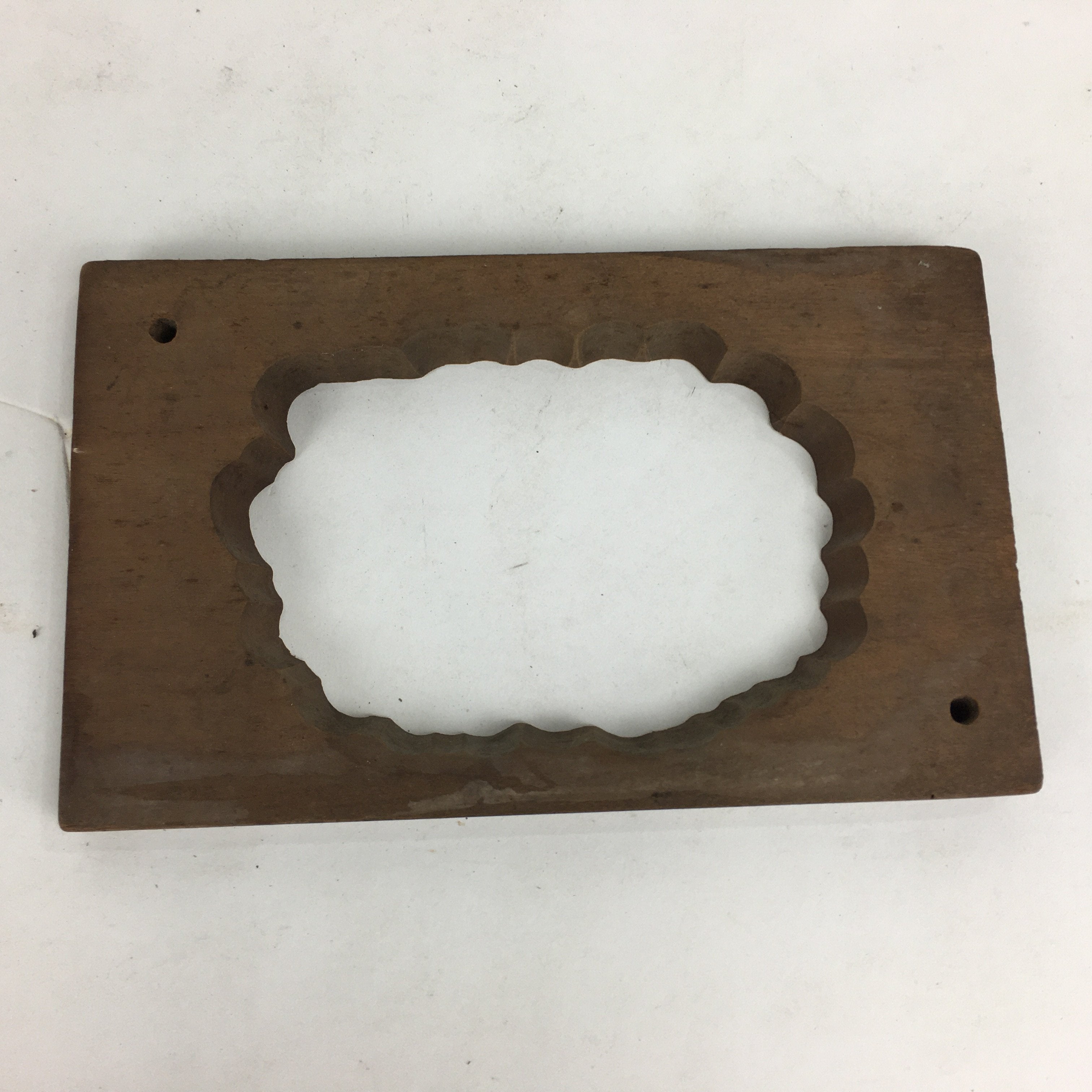Japanese Wooden Cake Mold Kashigata Sweets Vtg Carving Chrysanthemum Kg342