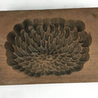 Japanese Wooden Cake Mold Kashigata Sweets Vtg Carving Chrysanthemum Kg342