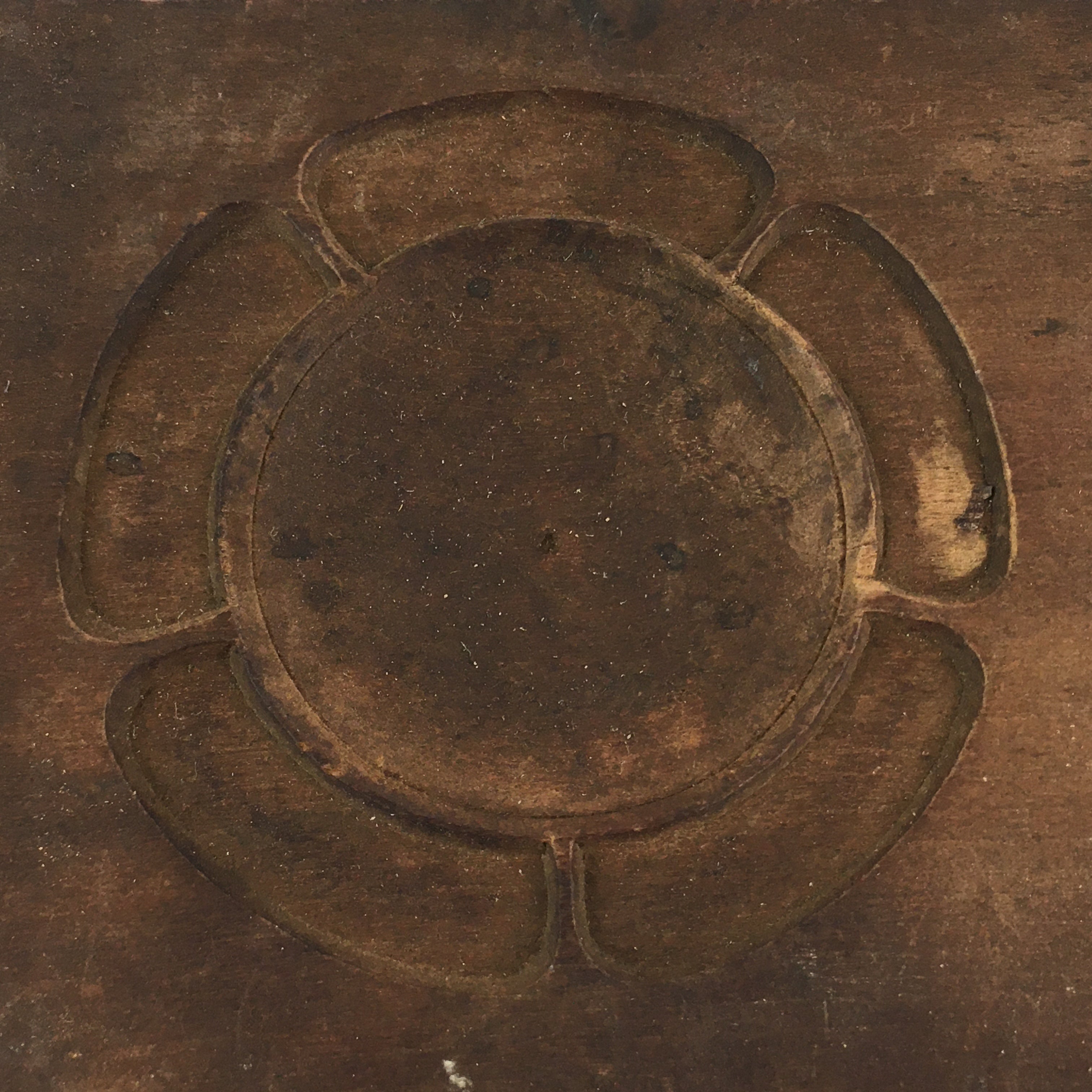 Japanese Wooden Cake Mold Kashigata Sweets Vtg Carving Flowers Kg382