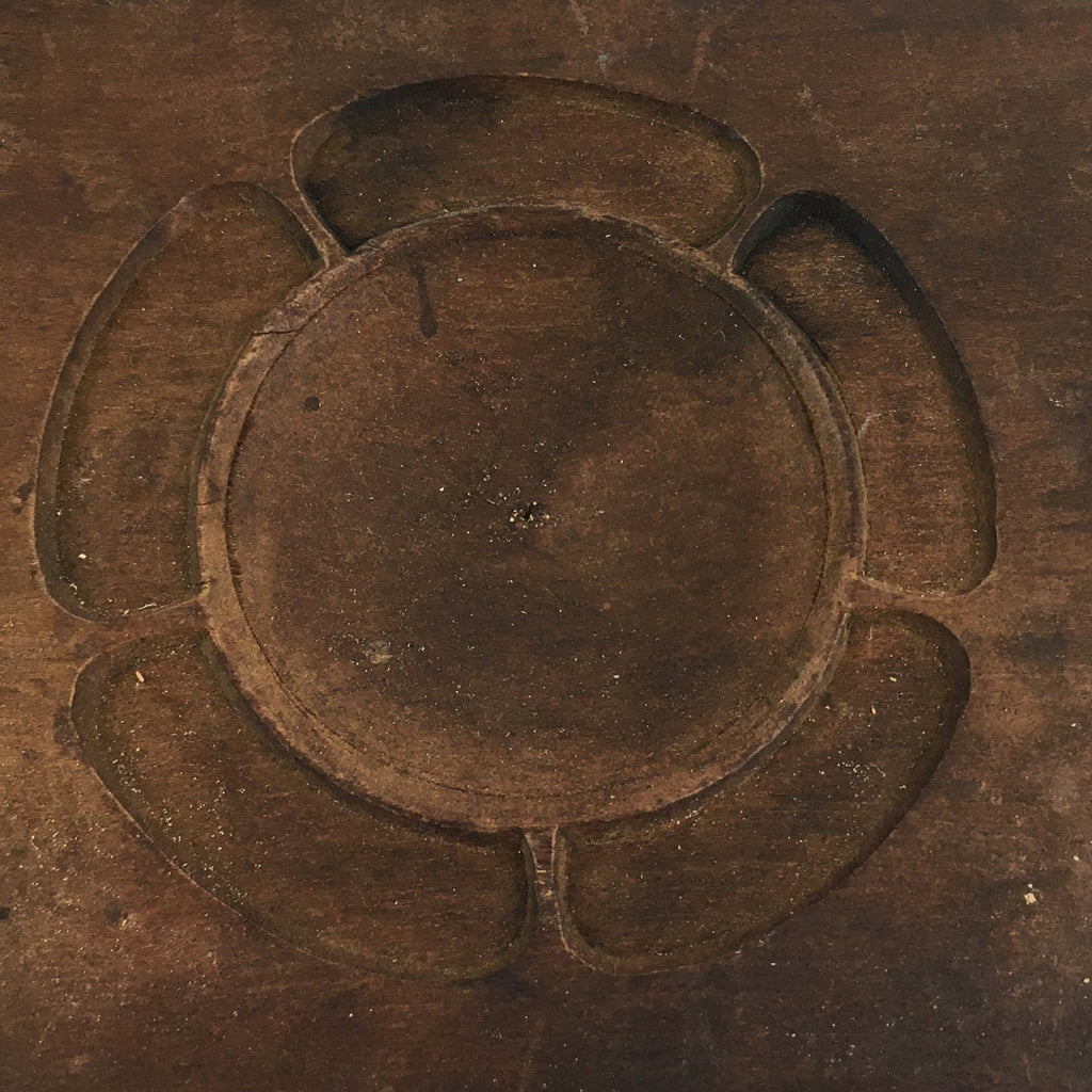 Japanese Wooden Cake Mold Kashigata Sweets Vtg Carving Flowers Kg382