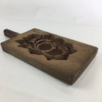 Japanese Wooden Cake Mold Kashigata Sweets Vtg Carving Lotus Flower Kg377