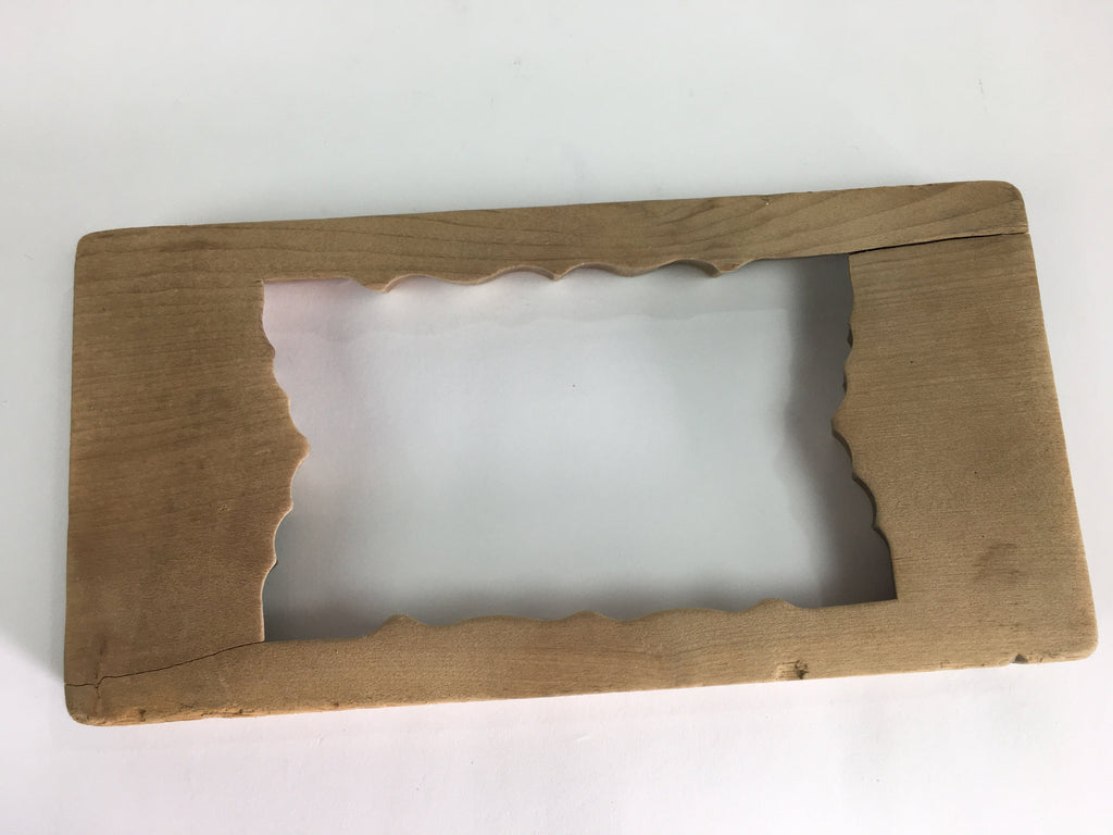 Japanese Wooden Cake Mold Kashigata Sweets Vtg Carving Picture Frame Kg365