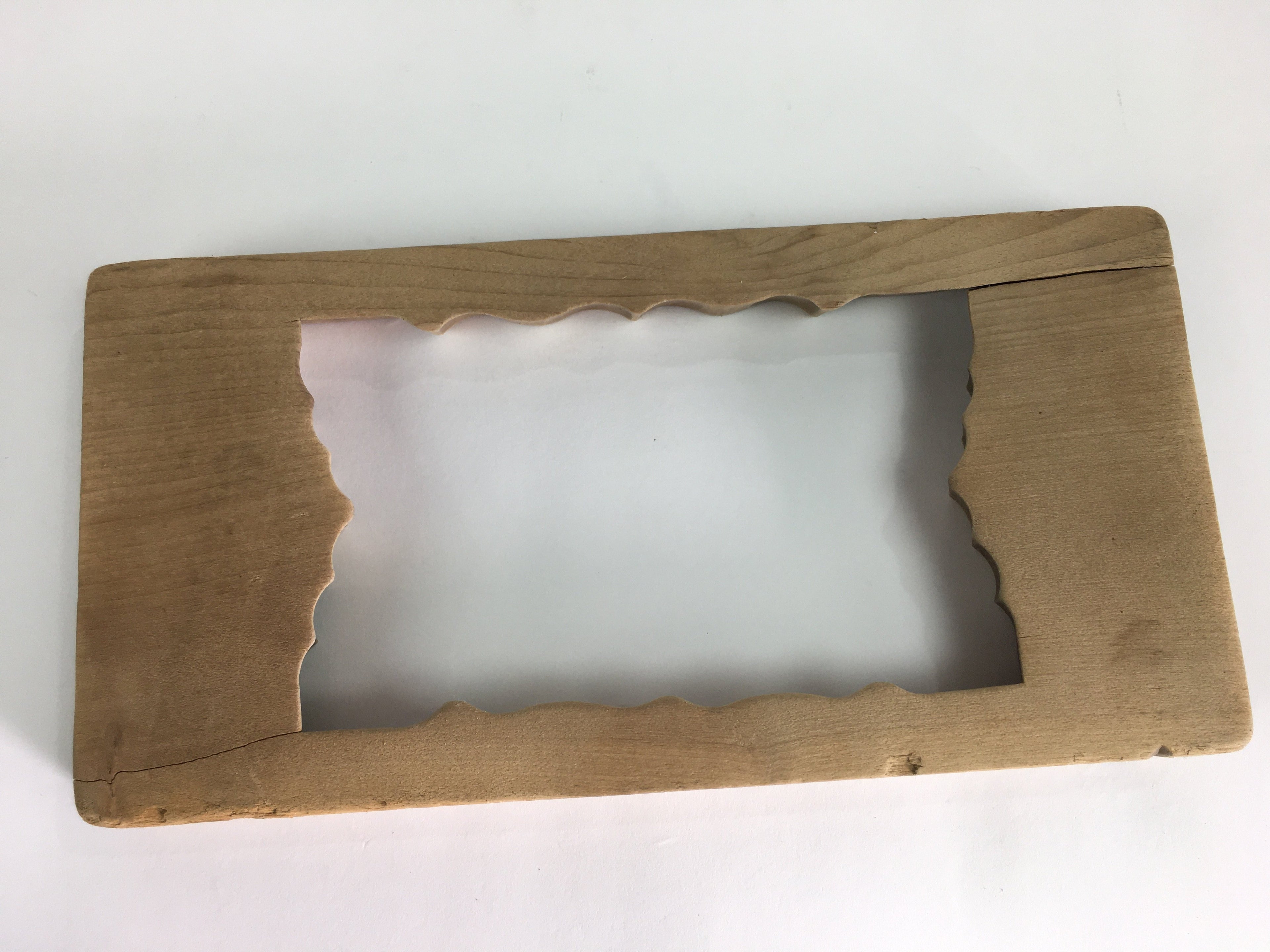 Japanese Wooden Cake Mold Kashigata Sweets Vtg Carving Picture Frame Kg365