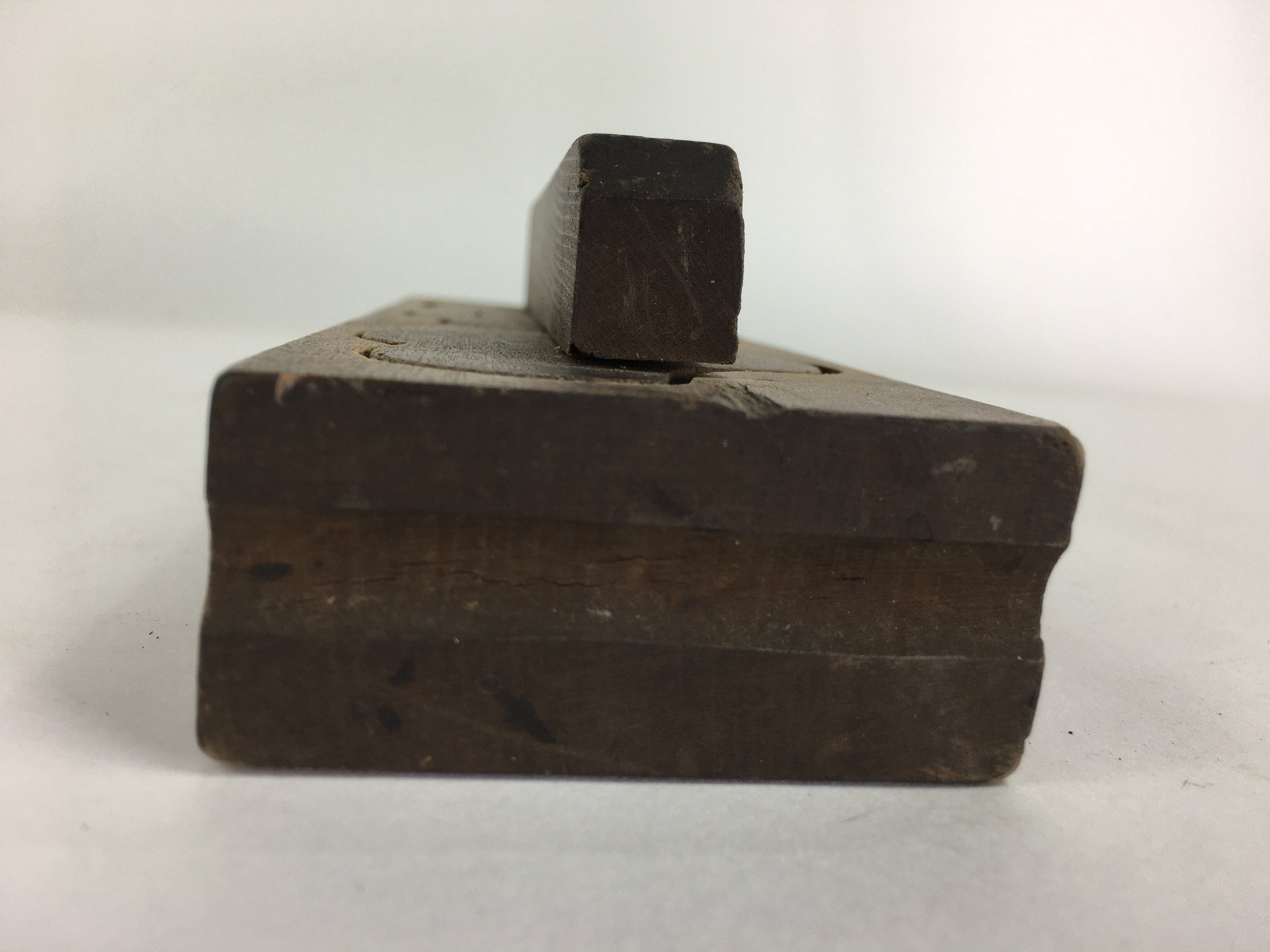 Japanese Wooden Cake Mold Kashigata Sweets Vtg Carving Pine Bamboo Plum Kg375