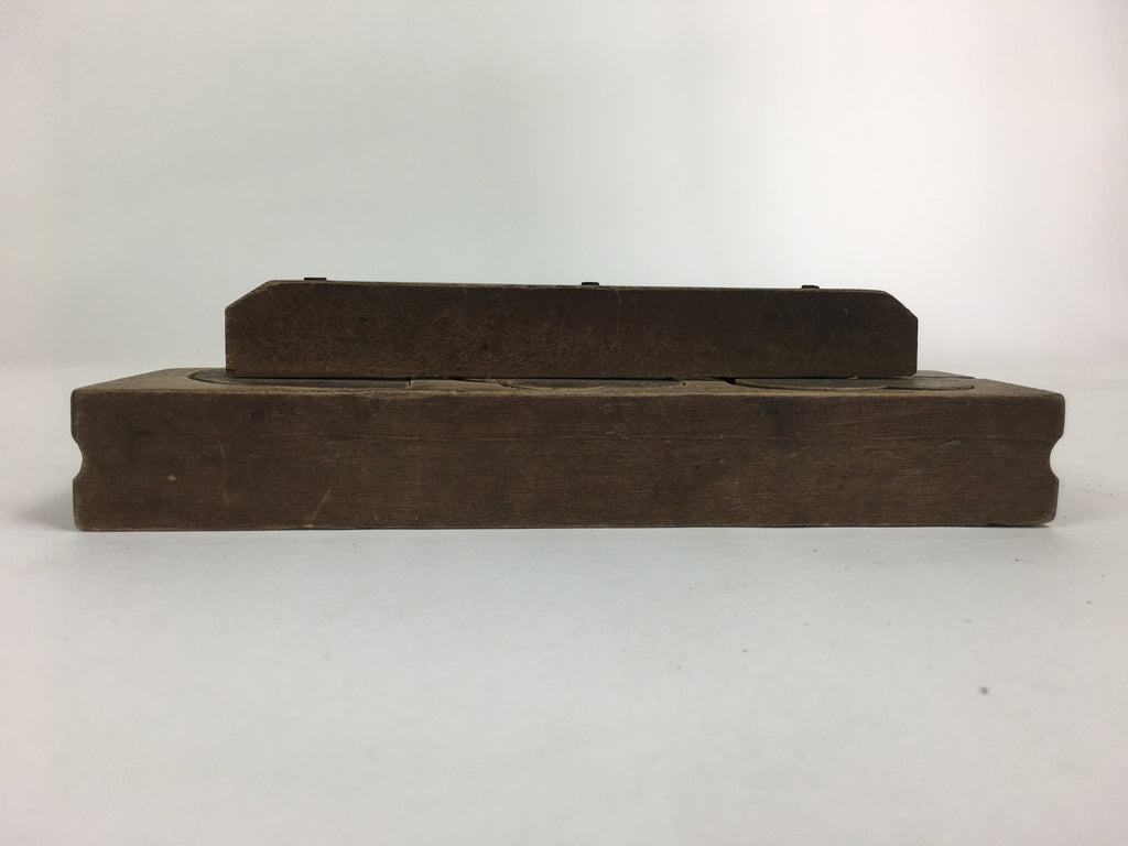 Japanese Wooden Cake Mold Kashigata Sweets Vtg Carving Pine Bamboo Plum Kg375