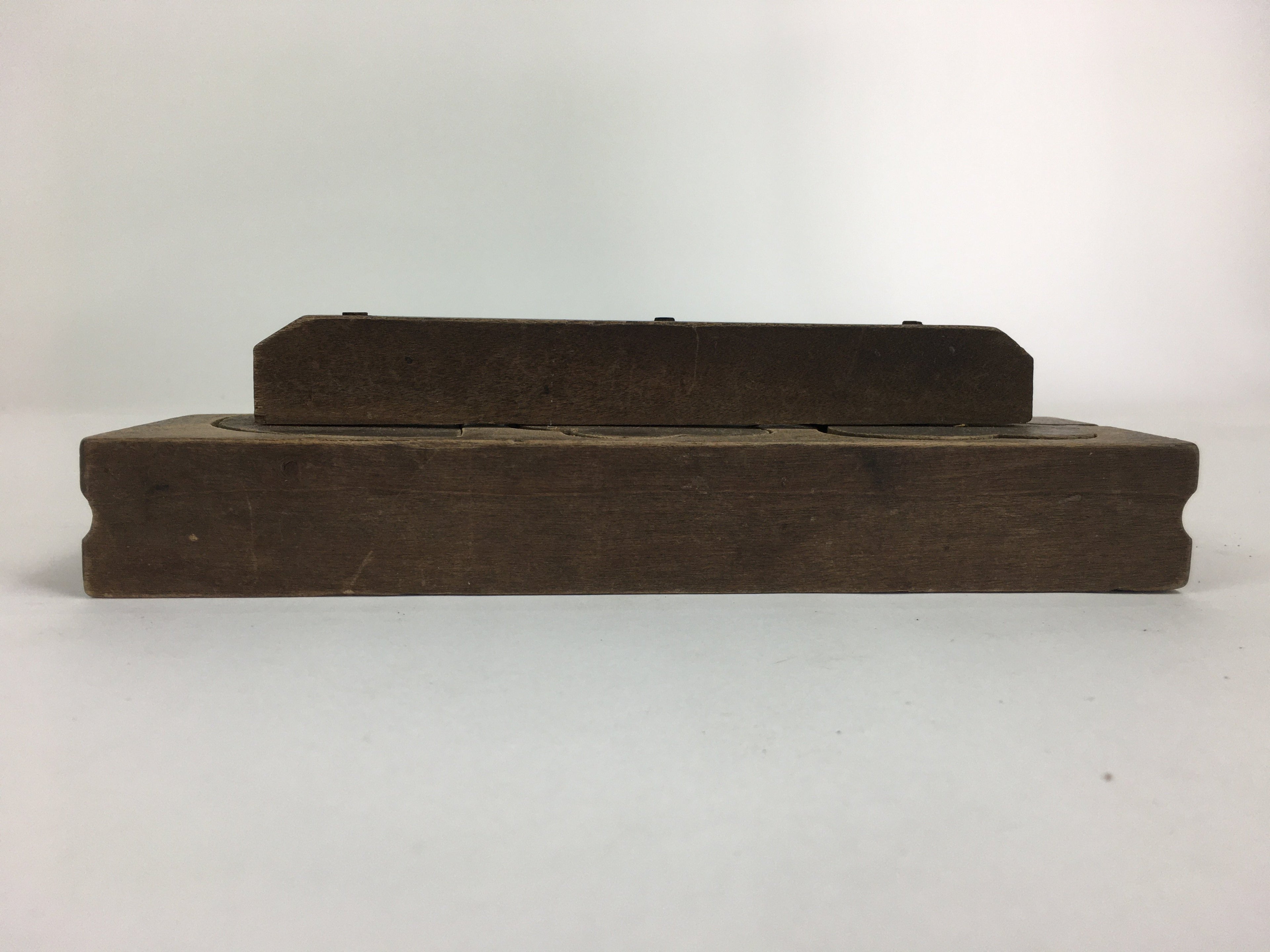 Japanese Wooden Cake Mold Kashigata Sweets Vtg Carving Pine Bamboo Plum Kg375