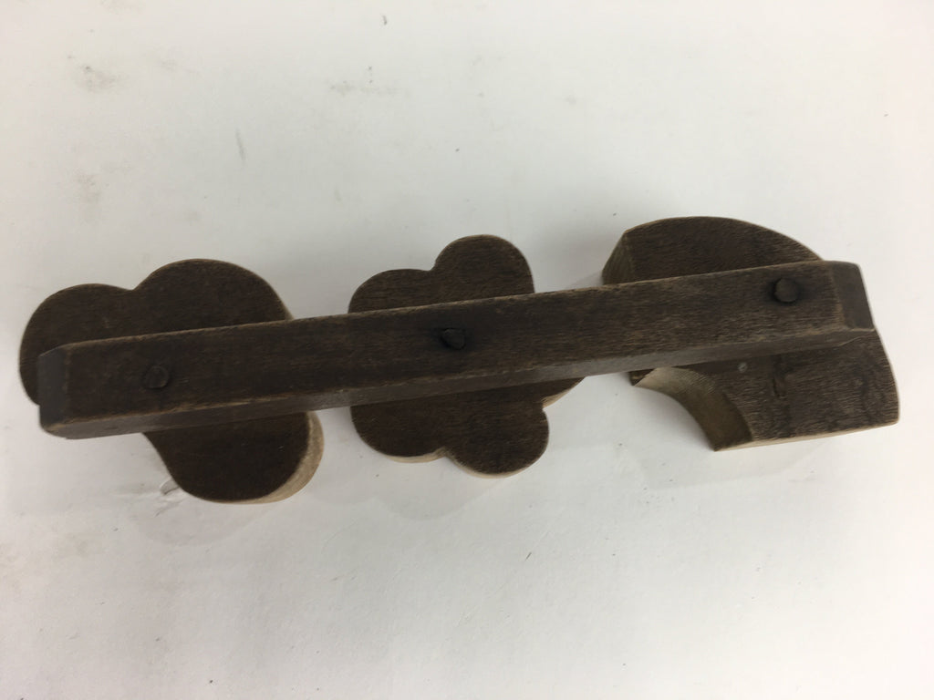 Japanese Wooden Cake Mold Kashigata Sweets Vtg Carving Pine Bamboo Plum Kg375
