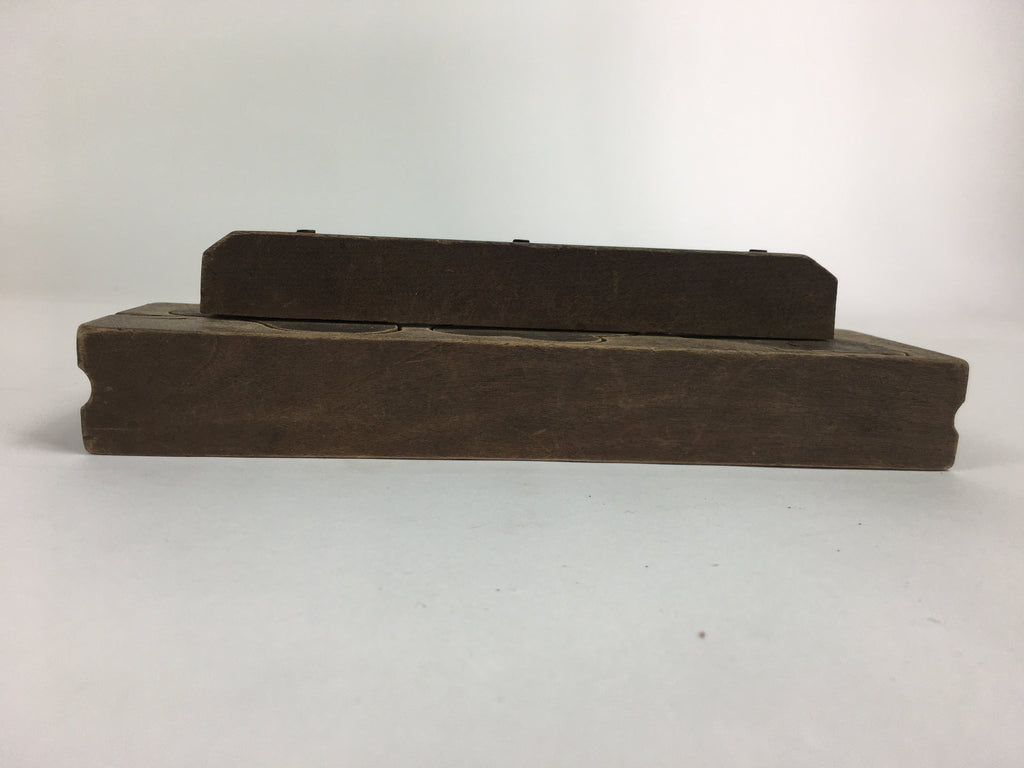 Japanese Wooden Cake Mold Kashigata Sweets Vtg Carving Pine Bamboo Plum Kg375
