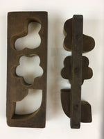 Japanese Wooden Cake Mold Kashigata Sweets Vtg Carving Pine Bamboo Plum Kg376