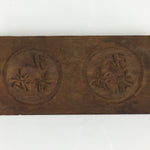 Japanese Wooden Cake Mold Kashigata Sweets Vtg Carving Temple Name Kg386