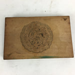 Japanese Wooden Cake Mold Kashigata Sweets Vtg Carving Yatano-Kagami Kg344