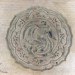 Japanese Wooden Cake Mold Kashigata Sweets Vtg Carving Yatano-Kagami Kg344