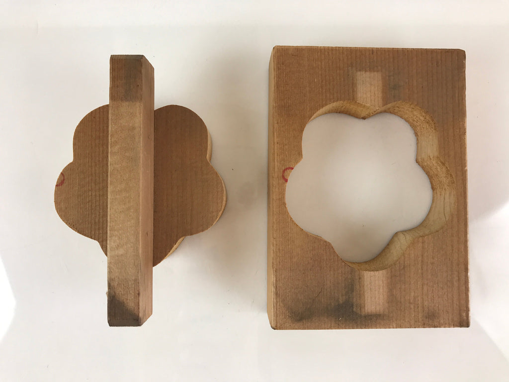 Japanese Wooden Cake Mold Kashigata Sweets Vtg Flower Oshigata Kg389