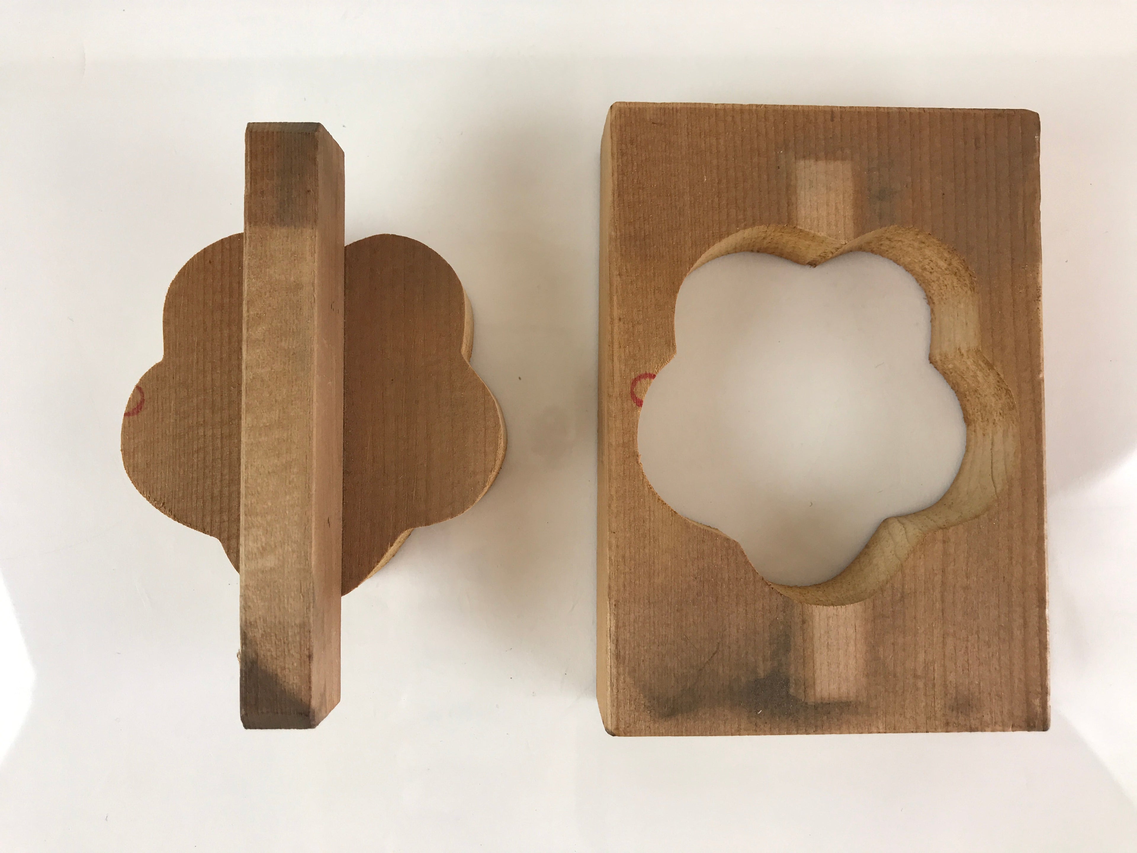 Japanese Wooden Cake Mold Kashigata Sweets Vtg Flower Oshigata Kg389