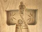 Japanese Wooden Cake Mold Kashigata Sweets Vtg Hina Doll Kg390