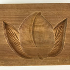 Japanese Wooden Cake Mold Kashigata Sweets Vtg Peach With Leaves Kg394