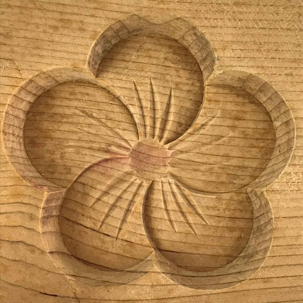 Japanese Wooden Cake Mold Kashigata Sweets Vtg Plum Blossom Kg396