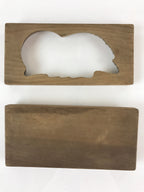 Japanese Wooden Cake Mold Kashigata Sweets Vtg Sunrise Pine Tree Kg401
