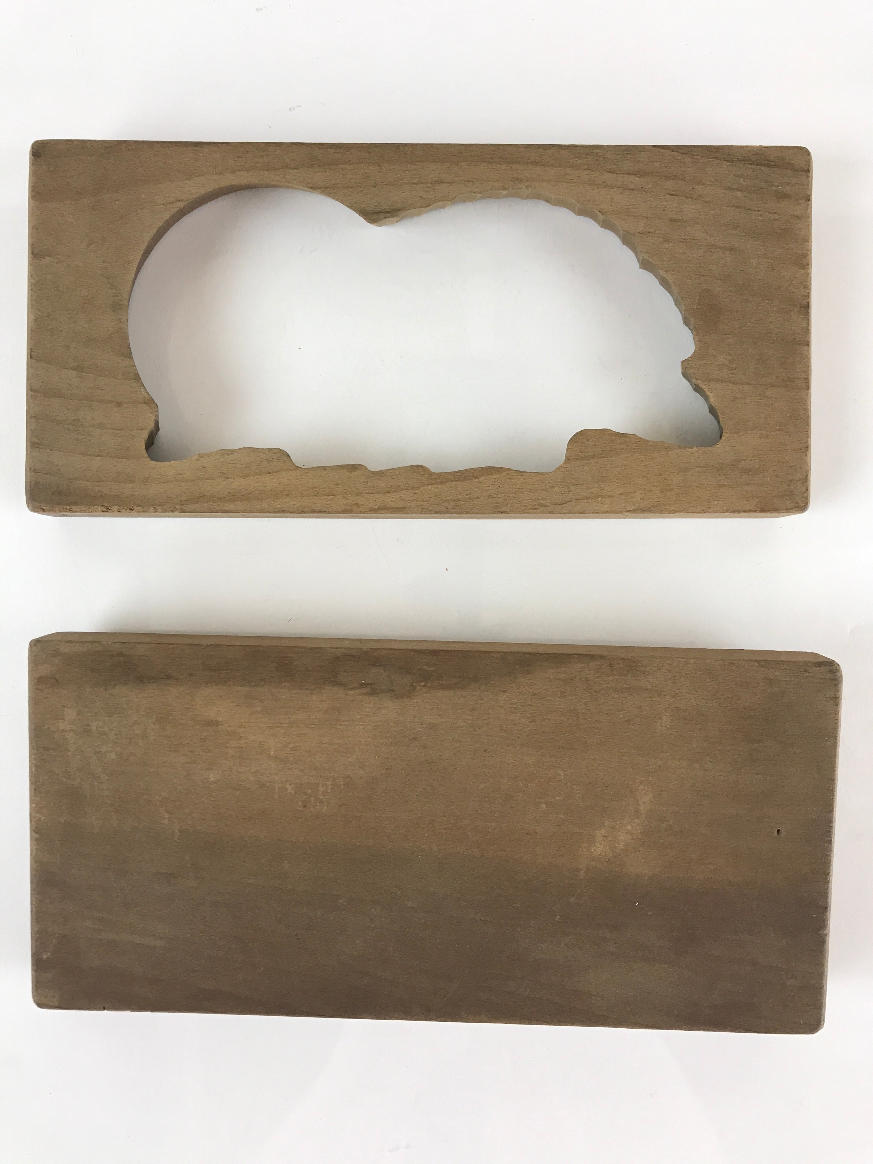 Japanese Wooden Cake Mold Kashigata Sweets Vtg Sunrise Pine Tree Kg401
