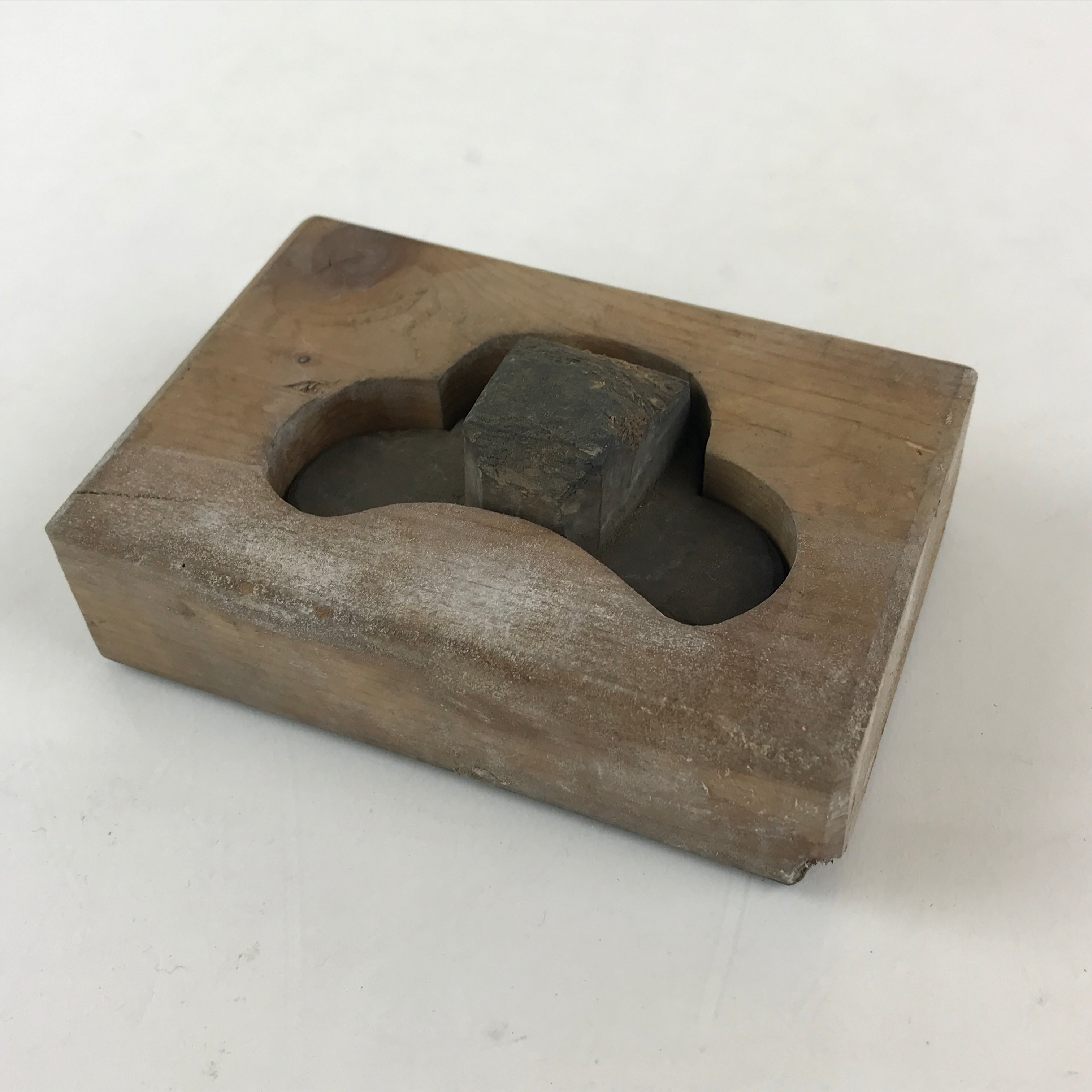 Japanese Wooden Carved Cake Mold Kashigata Sweet Wagashi Vtg Oshigata Kg427