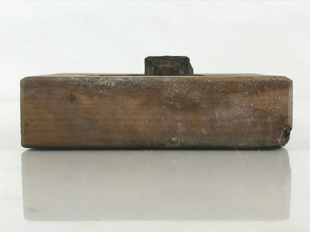 Japanese Wooden Carved Cake Mold Kashigata Sweet Wagashi Vtg Oshigata Kg427