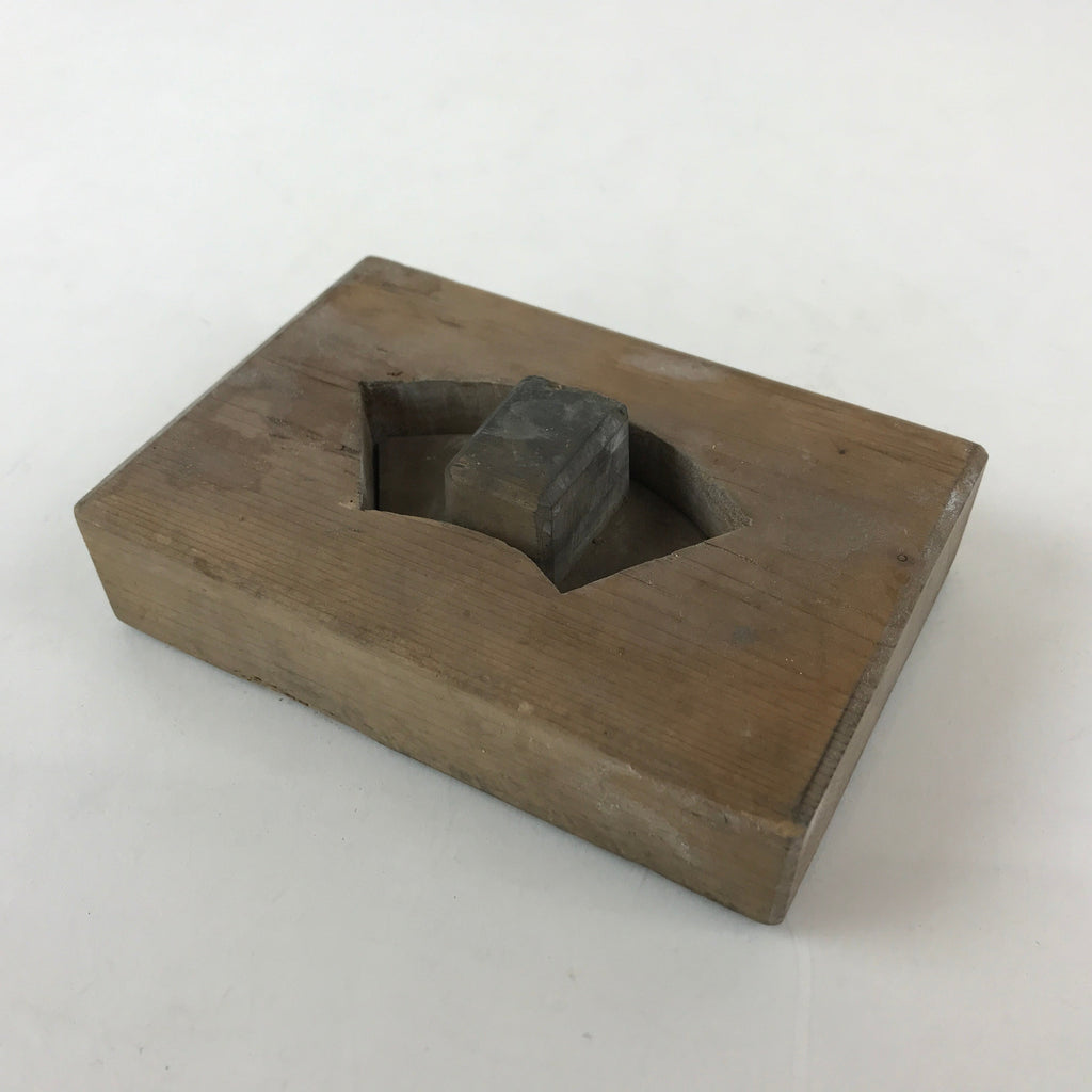 Japanese Wooden Carved Cake Mold Kashigata Sweet Wagashi Vtg Oshigata Kg428